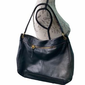 Hobo Original Bag Black Leather Large Zippered